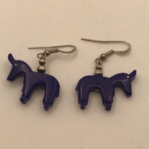 Southwestern Carved Blue Stone Donkey Earrings